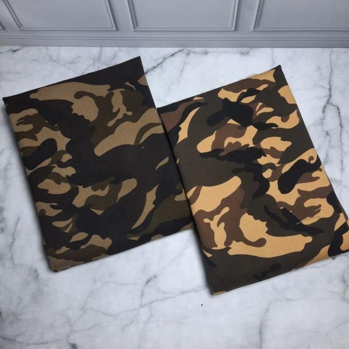 Kain Kanvas Motif Loreng 50x150 cm untuk Tas, Sepatu, dan Kerajinan - Kain Printing Tebal (108 karak