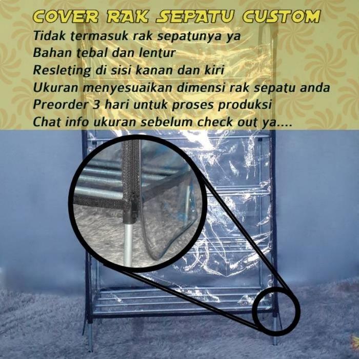 READY Cover Rak Sepatu / rak hijab / rak jilbab Custom Transparan