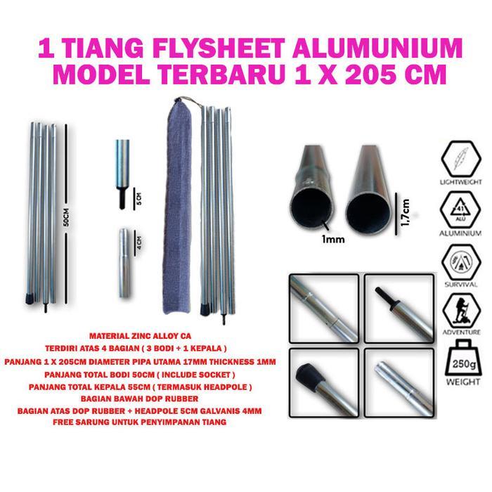 Eiger - tiang steel galvanis flysheet penyanggah pilar outdoor - Tiang Flysheet Tiang Frame/ Tinggi 