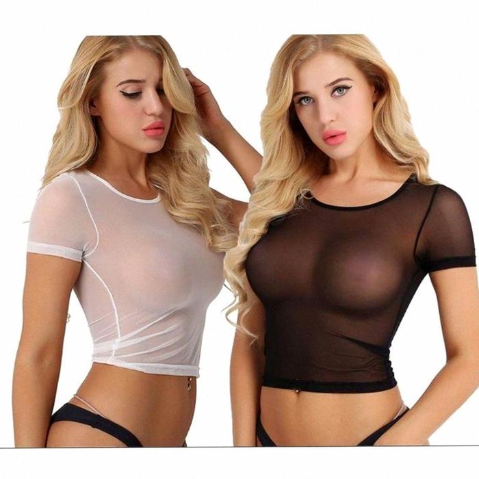 Minji Atasan Transparan Crop Top Tile Sexy Elastis Baju Dinas Malam 104 | best seller