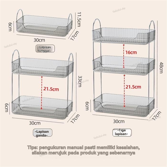 Cosmetic Rack Storage / Rak Kosmetik Tingkat Mewah / Rak Kosmetik Gold Mewah / Rak Wastafel / Tempat
