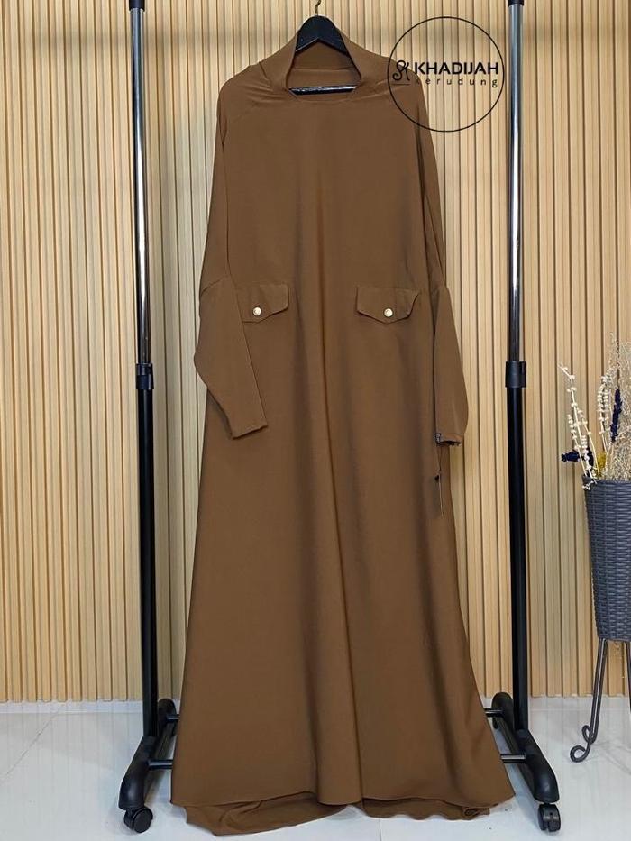 Unggulan Abaya Dress Gamis Model Khimar Overhead Jawda Bahan Rosecrepe By Khadijah Kerudung