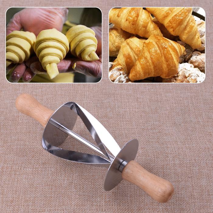 LETAOSK Croissant Rolling Pin Pastry Dough Roller Cutter Bread Slicer