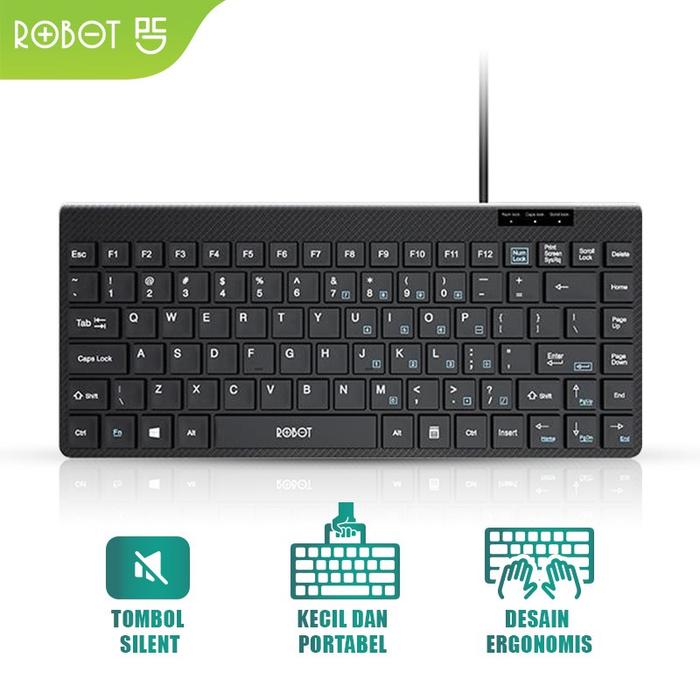 Keyboard Mini USB Robot RK10 RK 10 Keyboard Mini Laptop PC Komputer Keyboard Mini USB Keyboard Wired