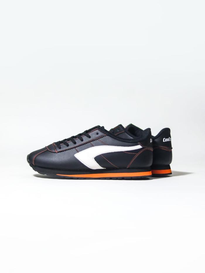 Sepatu Contrust Footwear Black Orange Enjoy Casual Shoes Sneakers  Kasual