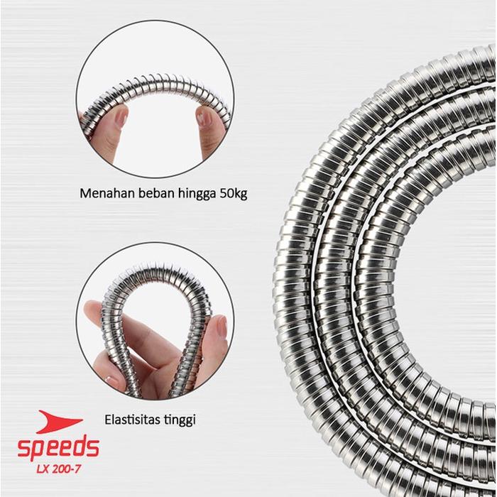 SPEEDS Selang Shower Nekel 1.5 Meter Fleksibel Shower Mandi / Selang Shower Cebok elastis 200-7