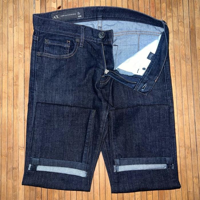 ARMANI EXCHANGE SKINNY FIT BLUE INDIGO STRETCH DENIM JEANS prada ysl fred perry