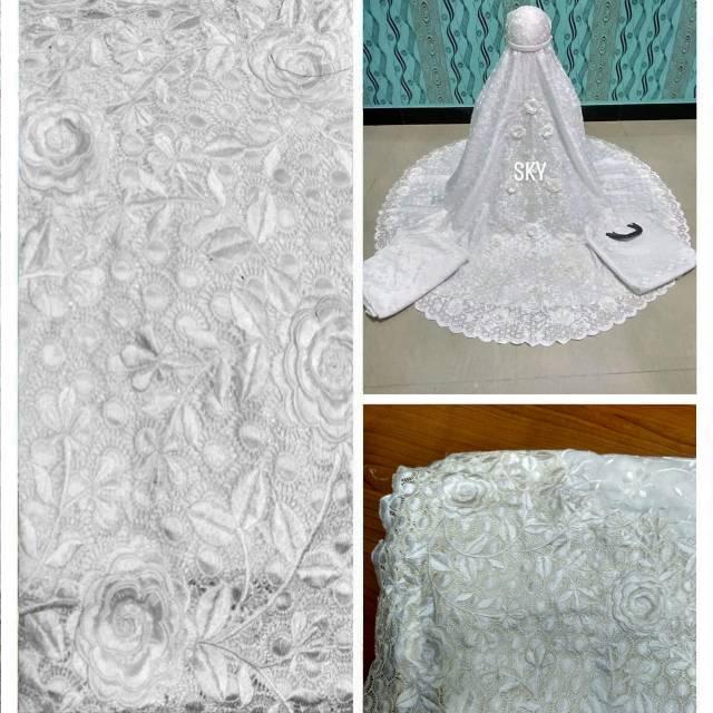 Mukena Mawar brown dan White