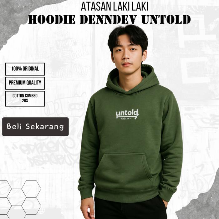 DENNDEV - Hoodie Pria Dewasa Berbahan Fleece - Jumper Laki-laki Motif UNTOLD
