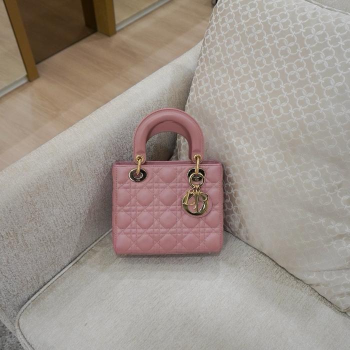 Dior Lady Dior Small Pink GHW 2022 GARANSI 100% AUTHENTIC