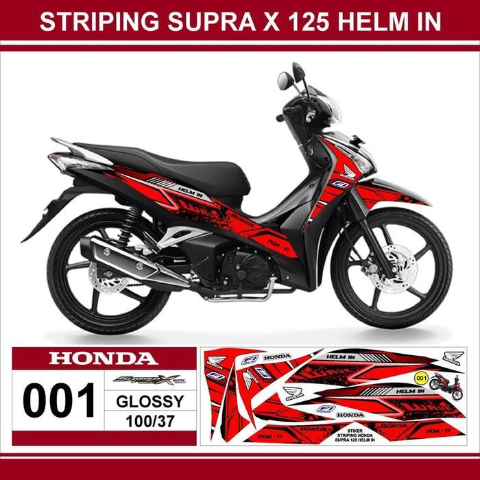 Stiker Striping Decal Honda Supra X 125 Helm in Semifullbody Variasi Wave ARS01 (Semua Ready COD)