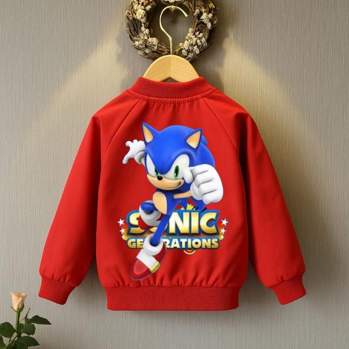 JAKET BOMBER ANAK LAKI LAKI BERGAMBAR SONICE GENERATION