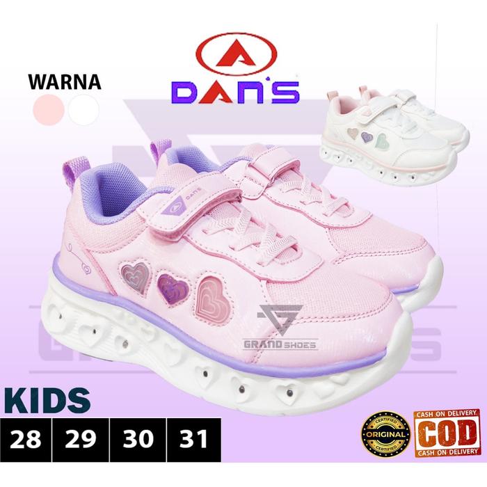 DANS OZARA Original Sepatu Sneaker Sneakers LED lampu Nyala Impor Ringan Casual Kasual Anak perempua