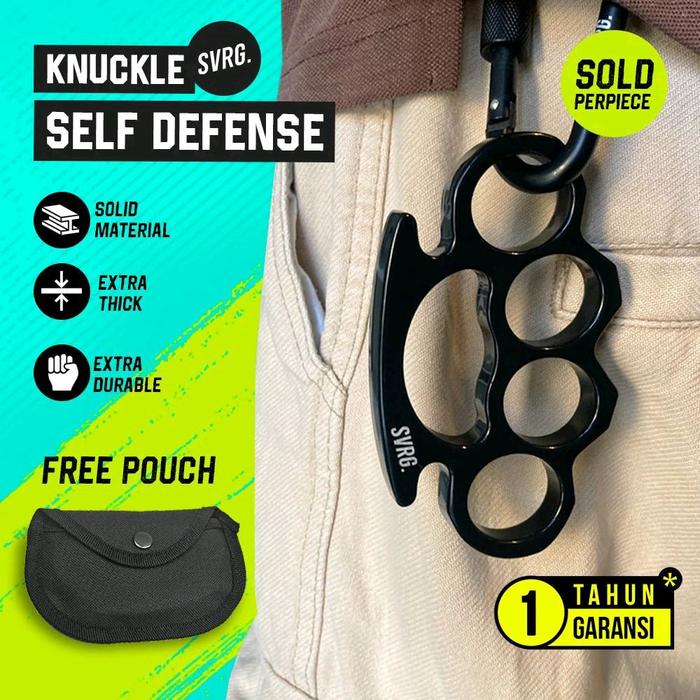 SVRG Svarga Premium Knuckle Hitam Material Solid Self Defense Extra Tebal