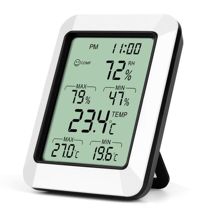 Environment Thermometer LCD Temperature Humidity Clock Meter External