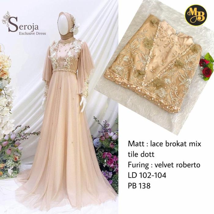 Seroja Exclusive Dress Gaun Pesta Kondangan Muslimah Gamis Lebaran