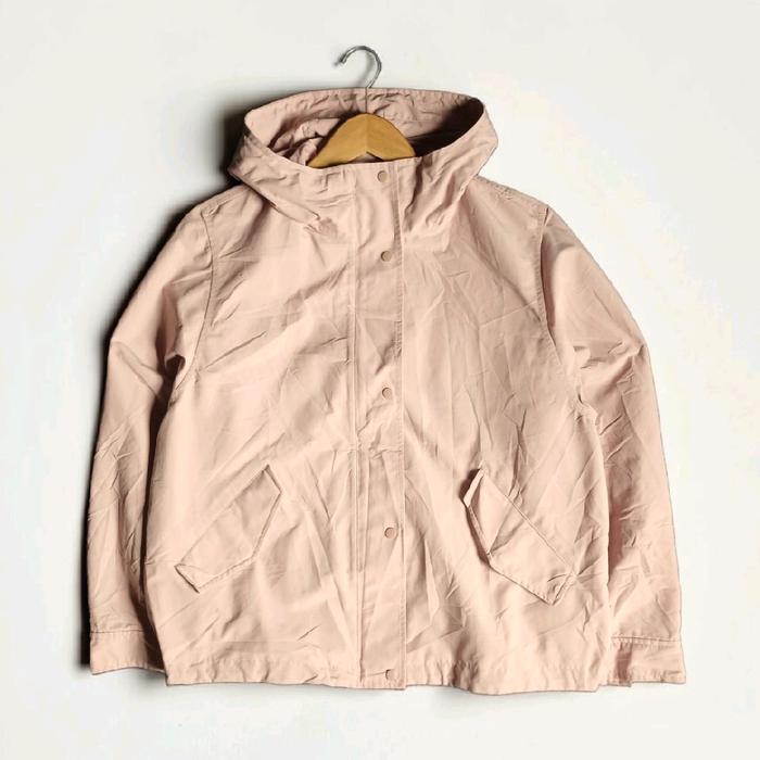 Jaket Parka Uniqlo Utility Soft Pink Hoodie | Thriftshop
