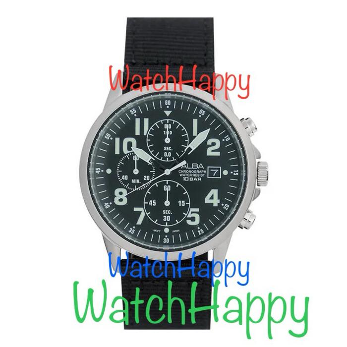 New JAM TANGAN ANALOG PRIA AM3853X1 / AM3853 / AM3853X BLACK DIAL QUARTZ MOVEMENT CHRONOGRAPH NYLON 
