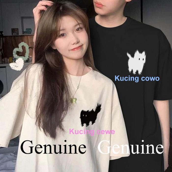 KAOS COUPLE KUCING HITAM PUTIH