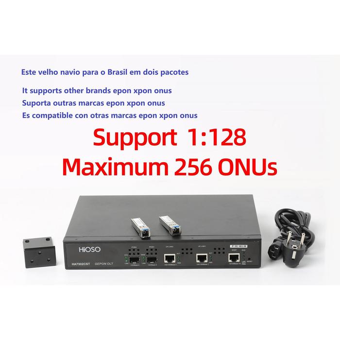 HIOSO 2PORT EPON OLT 2PON WEB SNMP CLI Compatible HUAWEI ZTE FIBER