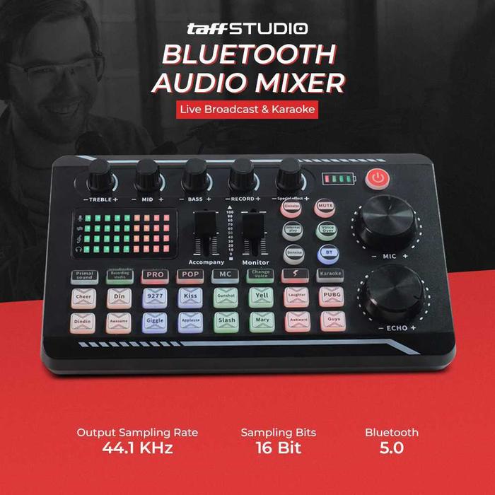 TaffSTUDIO Soundcard Pro Audio Wireless Bluetooth Mixer Sound Card Live Broadcast Karaoke F998 F 998