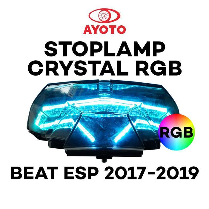 AYOTO Stoplamp Crystal RGB Full Set Running Motor Vario Beat FI/ESP & Deluxe LED Kualitas Tinggi Plu