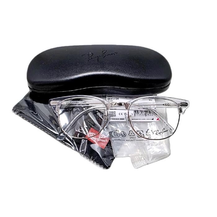 Frame Kacamata Rayban Clubmaster original Rb5154 2001 53-21-145 White Transparent