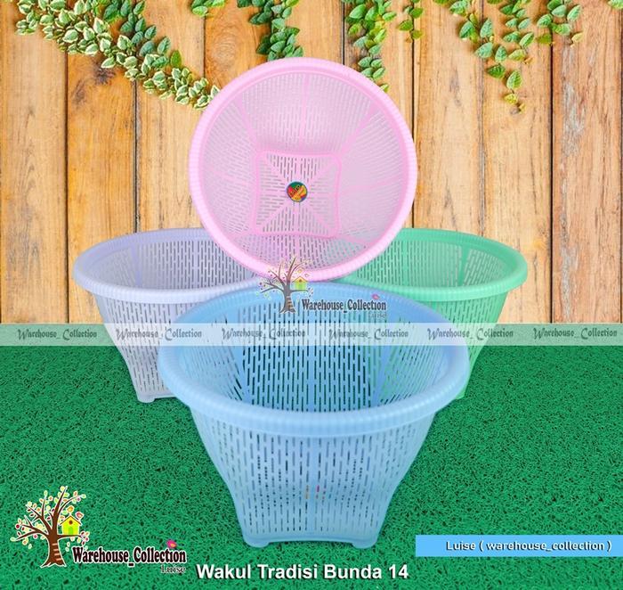 ( 6 PCS) WAKUL TRADISI BUNDA NO: 14 (D: 25.5 CM)/BOBOKO ERIKO BESAR | Wakul Nasi Plastik Wadah Penyi