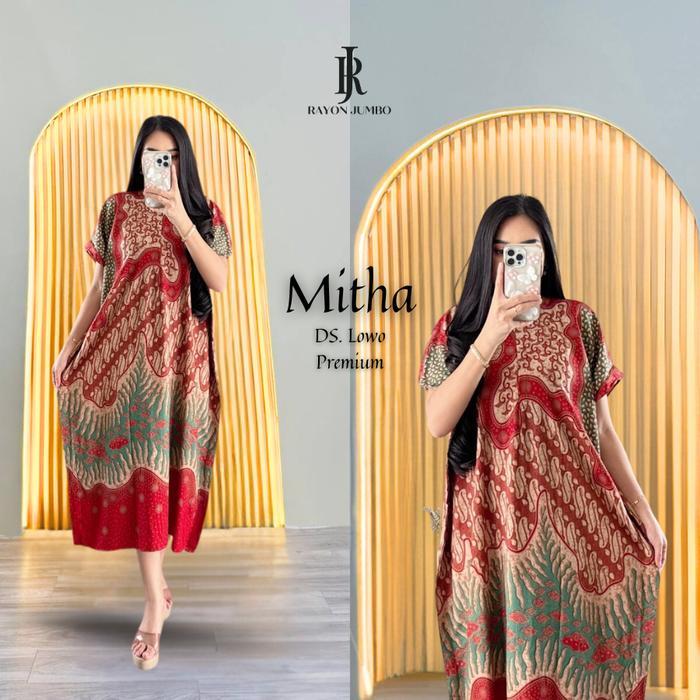 Rayon Jumbo - Mitha Daster Lowo LD 140 Busui Bahan Rayon Batik Homedress simple Mewah Elegan