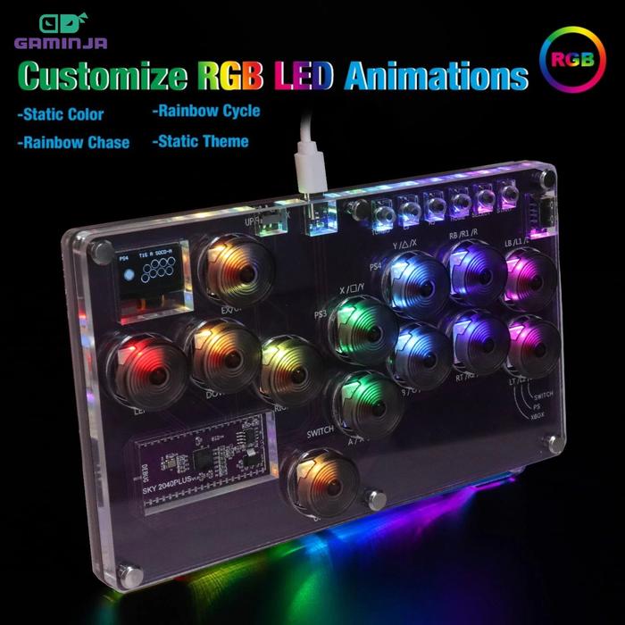 GAMINJA Hitbox Controller Fight Stick Joystick Hitbox Controller Keyboard For PS4/Switch/Android Arc