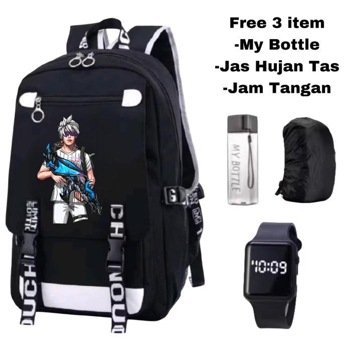Tas anak karakter game-Tas ransel anak tema Free Fire-Tas sekolah anak cowok keren-Tas anak motif ga