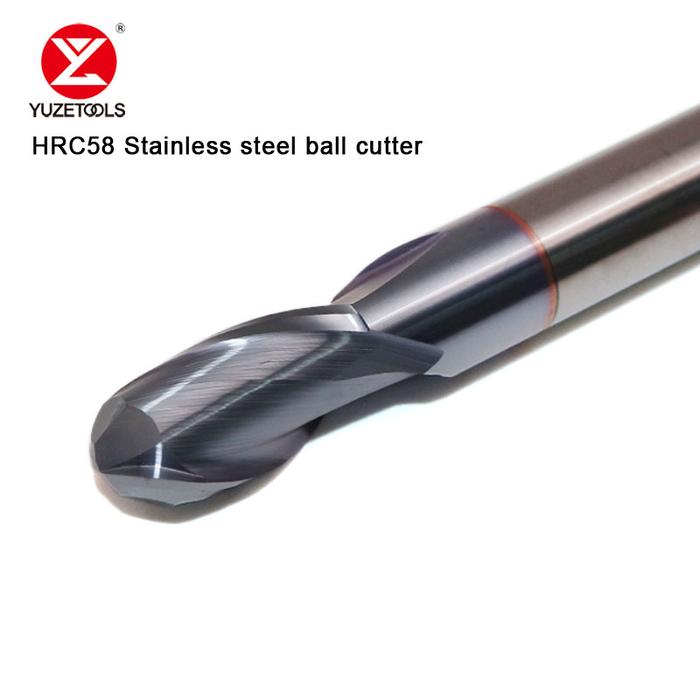 CNC HRC58 2Flutes Ball Shape Solid Carbide Endmill R2 R3 R4 R6 With