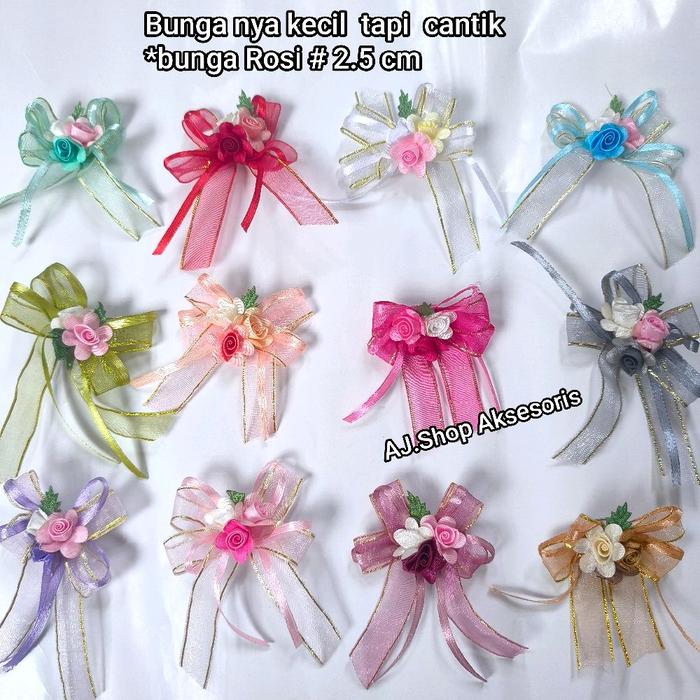 BUNGA PITA PANITIA, BUNGA BROS/PIN KECIL, BUNGA AKSESORIS ISI 1 LUSIN