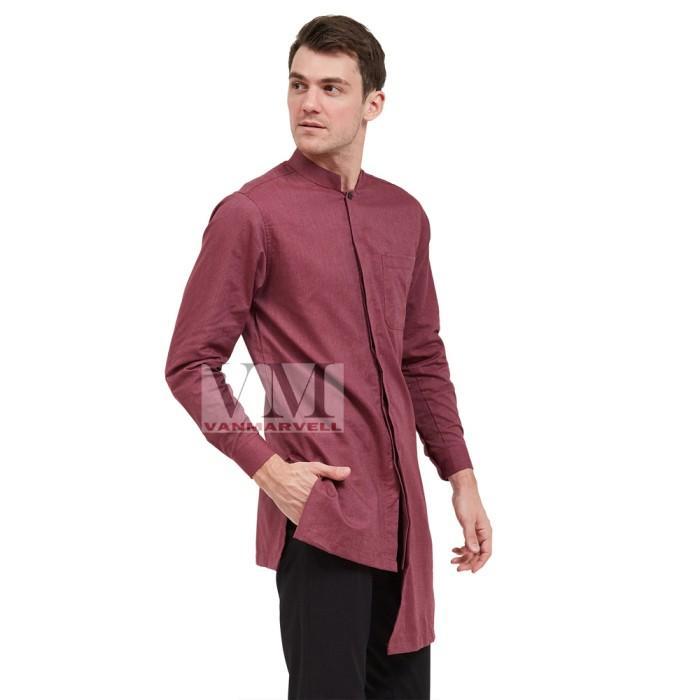 Promo VM Gamis Merah Maroon Baju Koko Jumbo Pria Maroon Gamis Pakistan COD