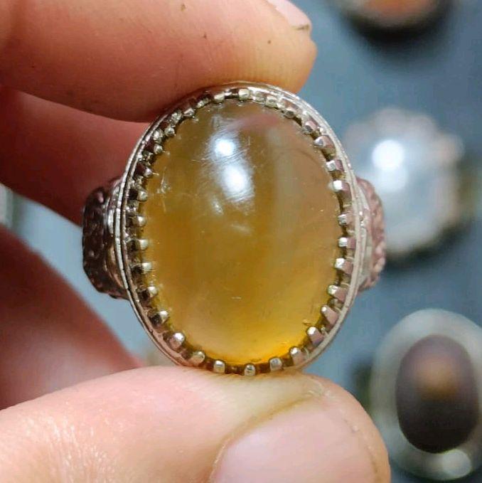 cincin batu akik getah kati layu natural