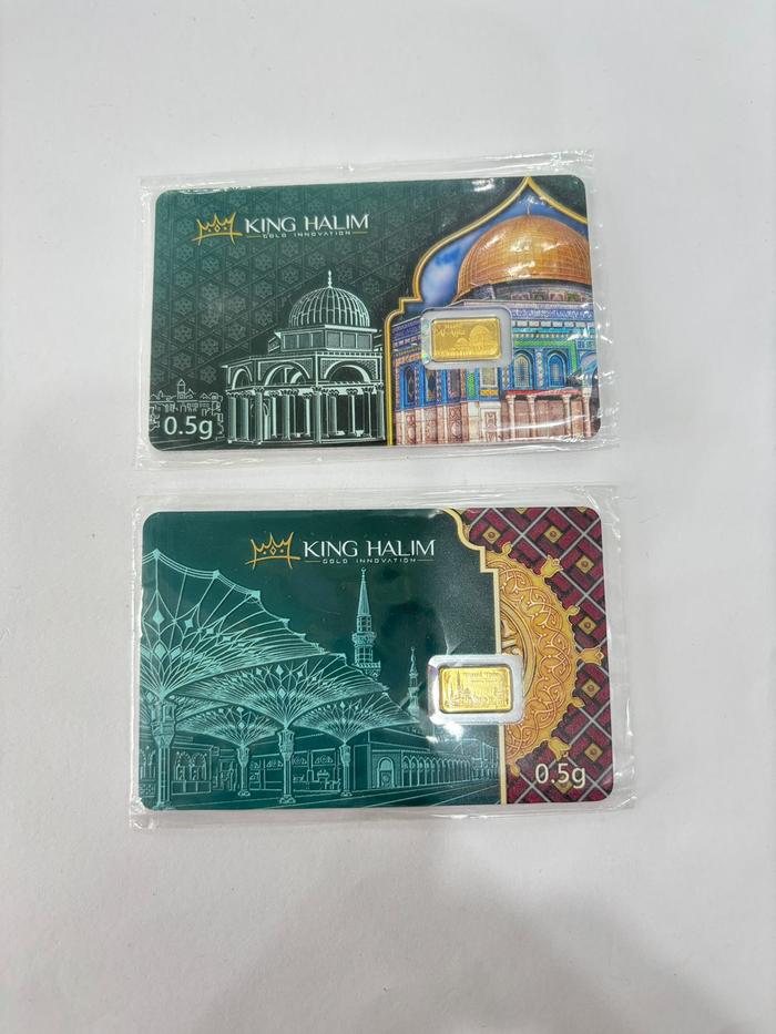 King Halim 0.5 Gram LM Logam Mulia Masjid Nabawi Al-Aqsa  Haram Gold Emas Batang Batangan 24k 999.9%