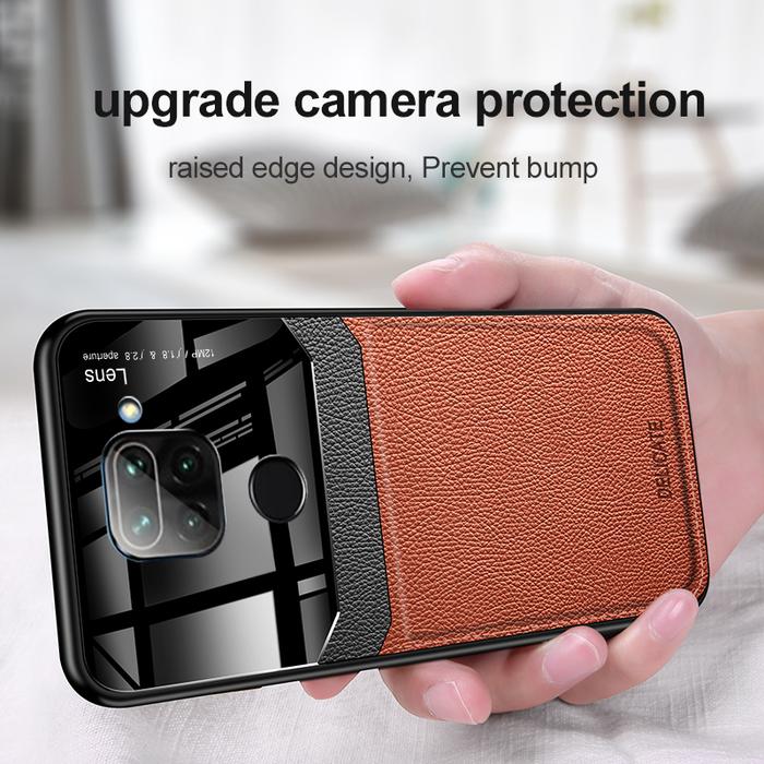 For Xiaomi Redmi Note 9 Case PU Leather Plexiglass Silicone