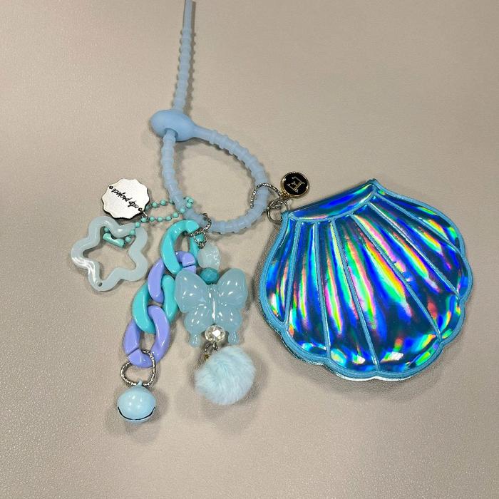 Bag charm cermin kerang estetik