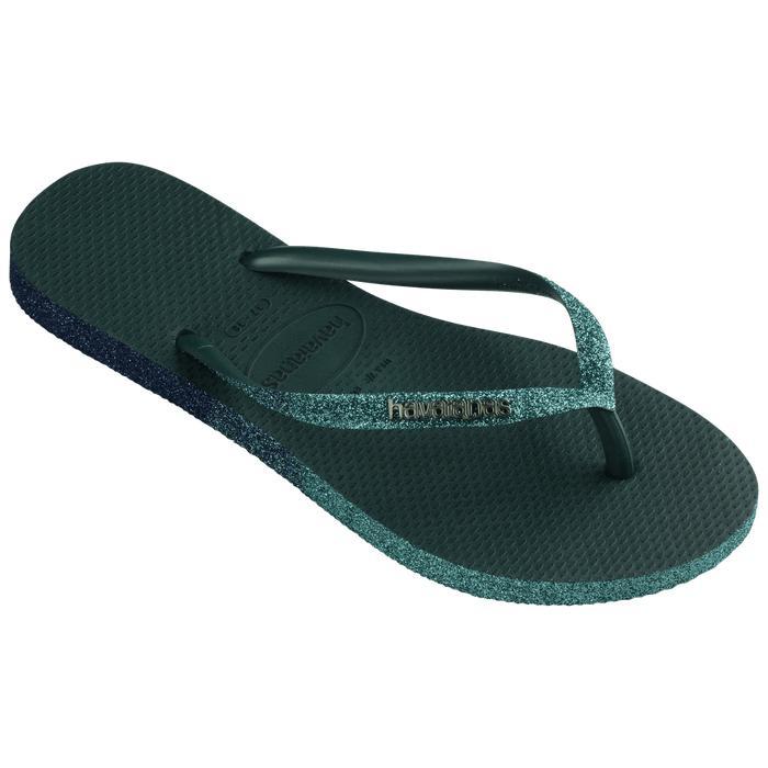 Havaianas 5266 Slim Sparkle Metallic - Pantanal Green - Sandal Wanita