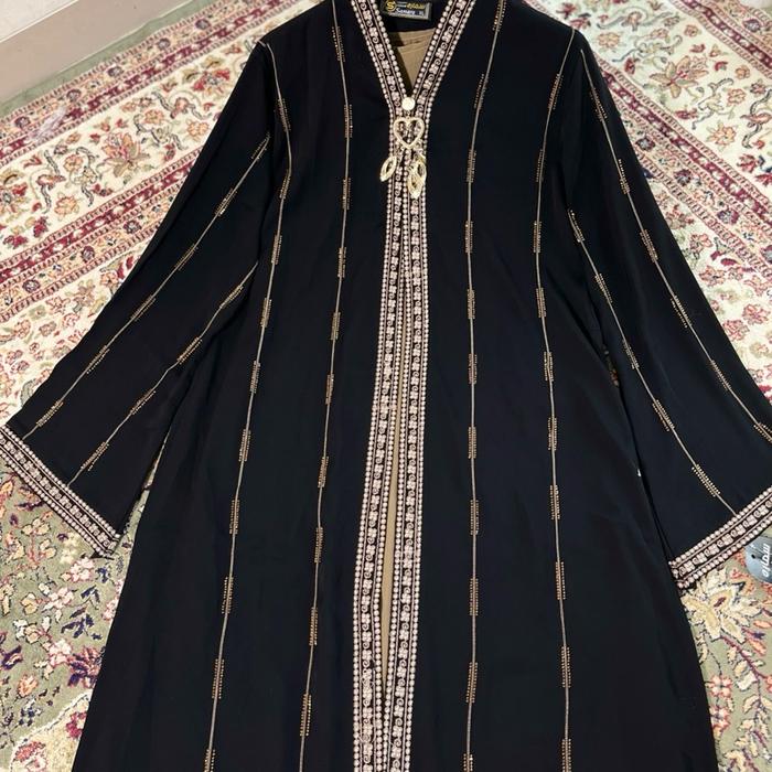 Abaya import Mesir / abaya Samara / abaya bordir Outer/ Gamis Muslim Bordir Mewah Wanita Pesta Hitam
