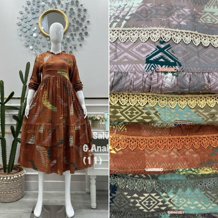 GAMIS ANAK SALVINA YS RENDA twill   Gamis Muslim Wanita