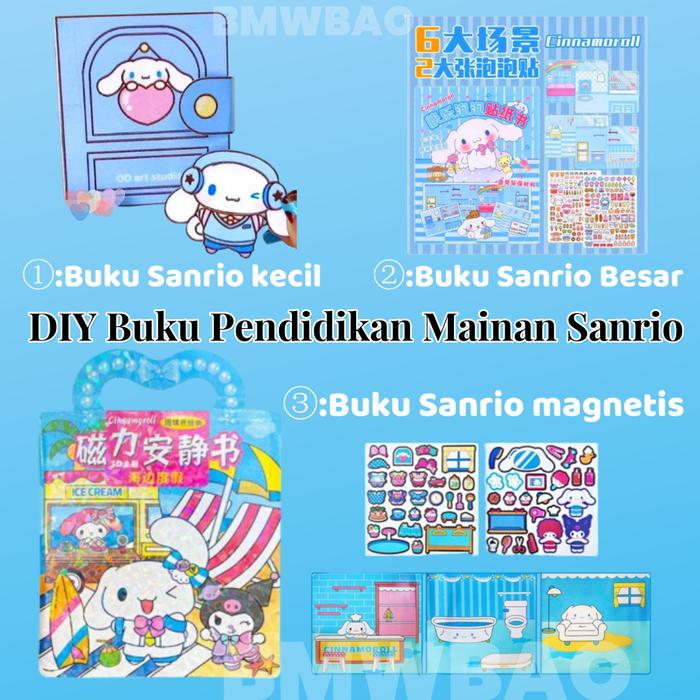 [Permainan Otak]CinnamorolBuku Pendidikan Mainan Edukasi Anak Sanrio Quiet Book Kuromi Buku Diy Hand