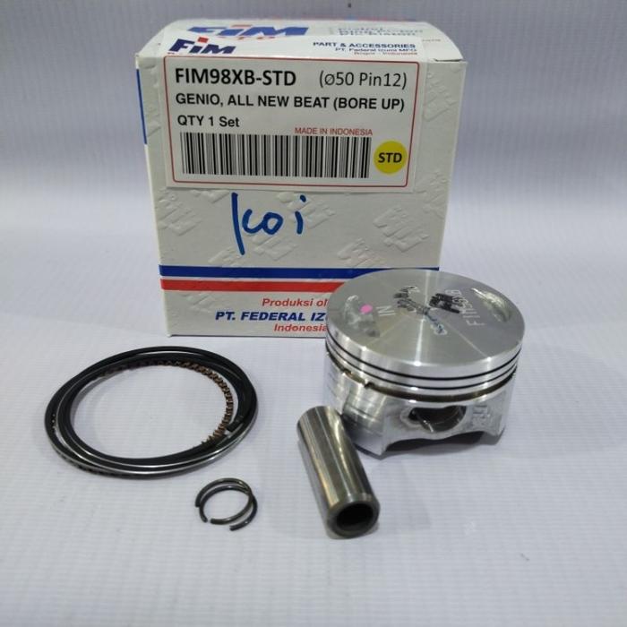 DISKON HEMAT Piston Kit Set Seher FIM 98XB Bore Up Pin 12 Genio Beat Deluxe Scoopy New All New
