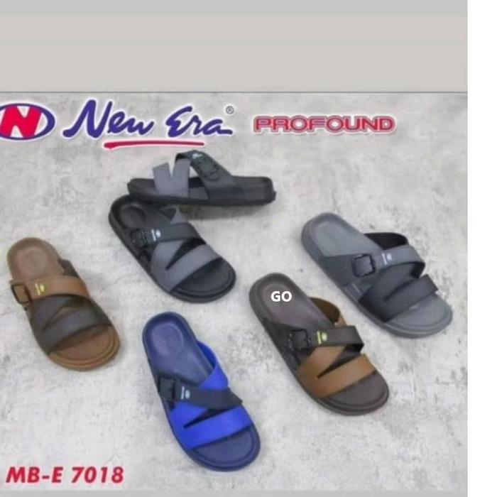 NEW ERA MB.E 7018 Sandal Selop Silang Laki Perempuan Original