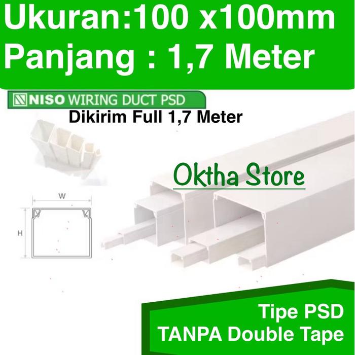NISO Cable Duct PVC 100x100 1,7m / Kabel dak / pipa kabel / trunking cable 100 X 100 PSD
