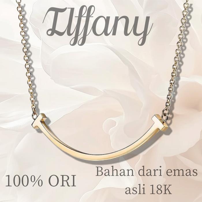 [18K emas asli/100% ORI] Tiffany&co.Senyum wanita Kalung/KalungI/Rosegold/Yellow Gold/emas putih  Ka