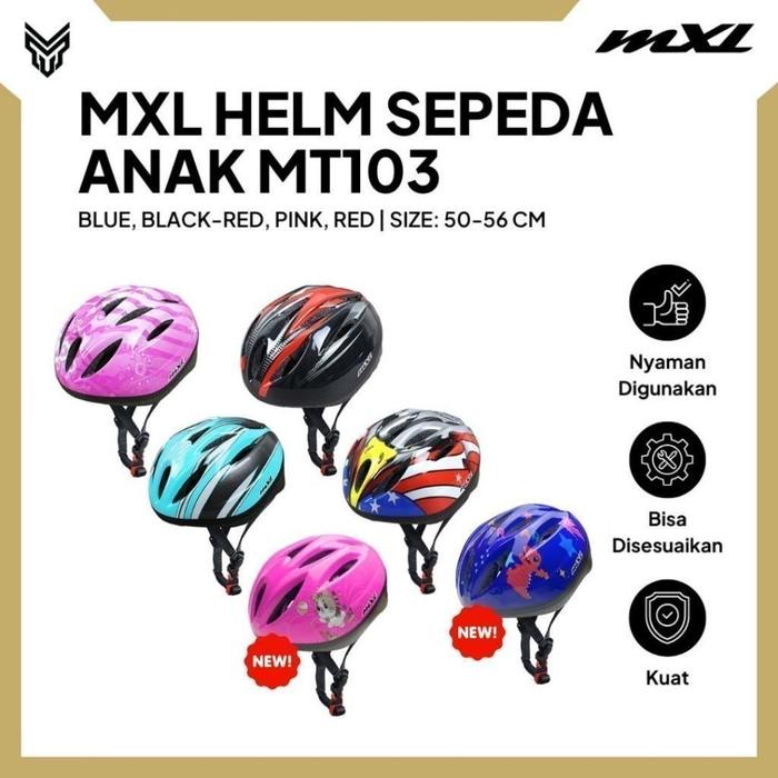 MXL Helm Sepeda Anak MT103 Kids Bicycle Helmet Scooter Sepatu Roda Skateboard Push Bike Pelindung Ke