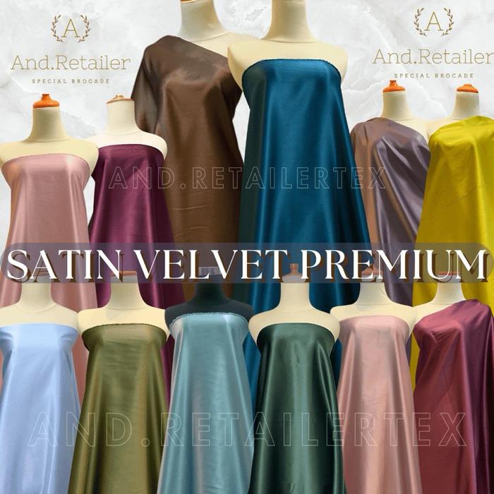 Bahan Kain Satin Velvet Premium Background Backdrop Foto Produk Ootd Estetik Warna Putih Tulang Terb