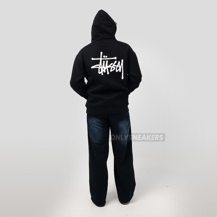 STUSSY BASIC STUSSY BLACK HOODIE