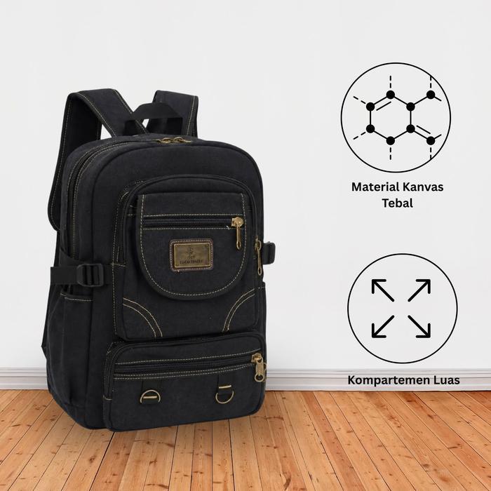 Tas Pria Ransel Canvas Import Polo Power Tas Punggung Casual Backpack Levis #7009